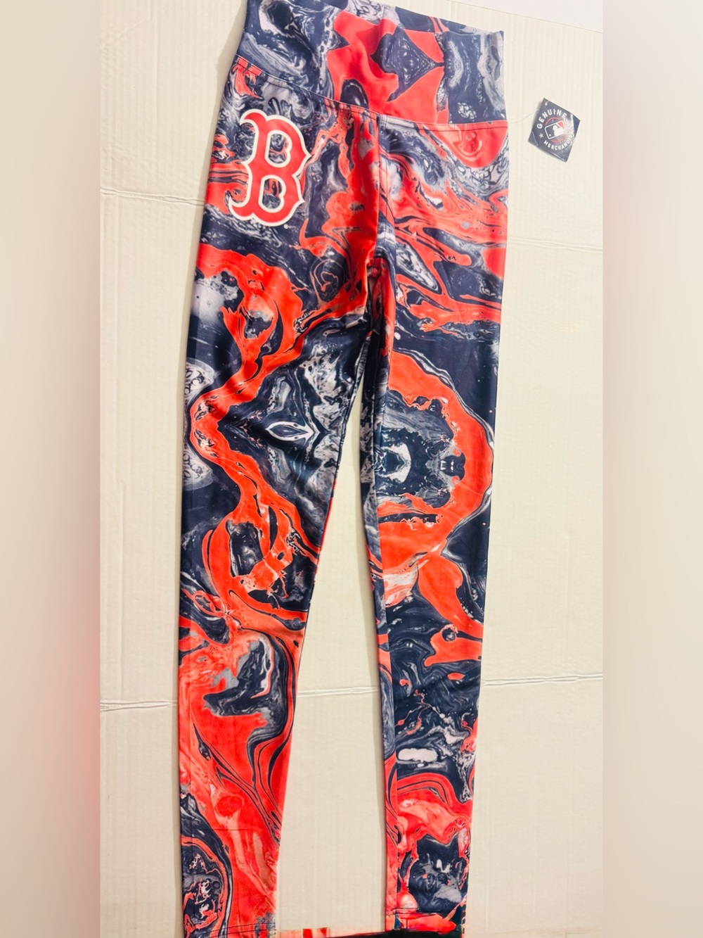 Genuine Merchandise Ladies Boston Red Sox Marble-Print Leggings Small